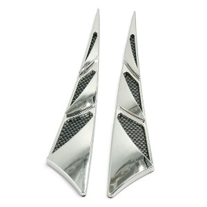 Unique Bargains Carbon Fiber Pattern Triangle Shape Car Air Flow Vent Fender Sticker 2 Pcs - 1 of 3