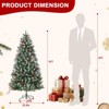 Snow Flocked Artificial Christmas Tree with Red Berries, 850 Tips, Premium PE & PVC Material, Full Holiday Decor - 2 of 4
