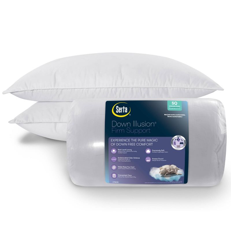 2pk Down Illusion Firm Bed Pillow - Serta, 4 of 8