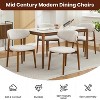 Wooden Dining Chairs Set of 2, Mid Century Modern Upholstered Kitchen Chair with Padded Fabric Seat & Wood Legs, Farmhouse Bedroom Side Chair, Beige - 4 of 4