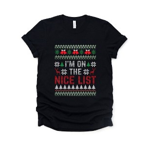 Simply Sage Market Women's I'm On The Nice List Short Sleeve Graphic Tee - 1 of 4