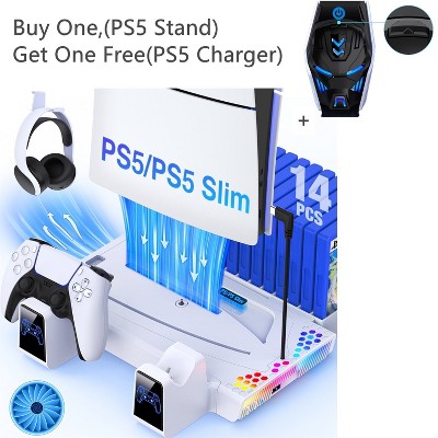 Beboncool PS5 Controller Stand with Cooling Fan PS5 Cooling Fan Stand with Dual Controller Charger