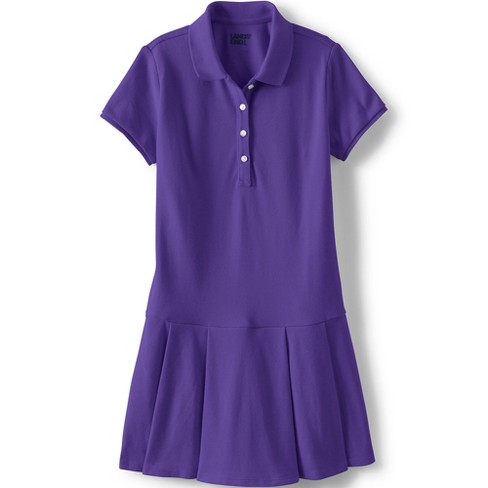 Lands' End School Uniform Kids Plus Short Sleeve Mesh Pleated Polo 