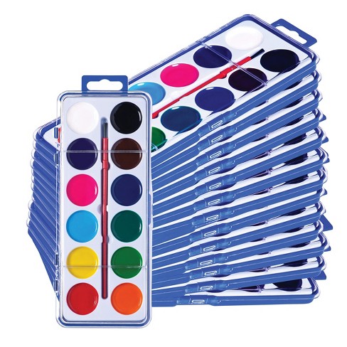 Neliblu Watercolor Paint Set For Kids - Bulk Set Of 12 - Washable Paint In  12 Colors : Target