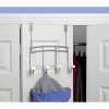 Spectrum Diversified Cambridge Over The Door 4 Hook Rack Silver: Metal Utility Storage, Portable Organization, 15.25" Width - 3 of 4