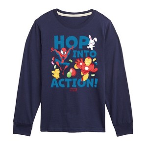 Boys' - Marvel - Avengers Easter Hop Into Action Long Sleeve Graphic T-Shirt - 1 of 4