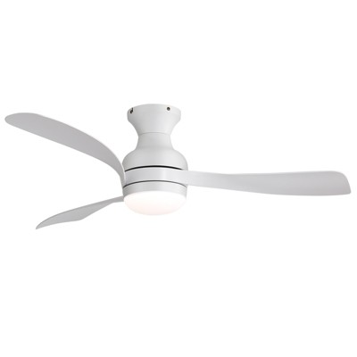Sofucor 52-Inch Flush Mount Ceiling Fan With Light And Remote Reversible DC Motor For Bedroom Living Room Kitchen Indoor Outdoor