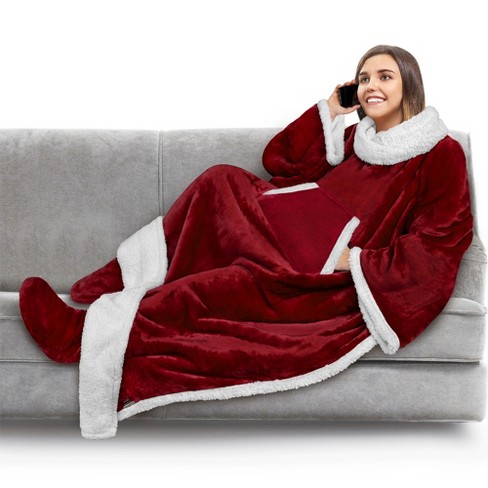 Snuggie fleece blanket online with sleeves