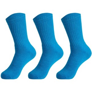 3 Pairs Cotton Crew Socks for Women – Soft, Breathable & Cushioned Athletic Sport Socks, Size 9-11 - 1 of 3