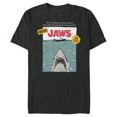 Men's Jaws Classic Poster Sketch T-shirt - Black - Large : Target