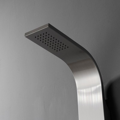 Black and Nickel Modern Dual Head Shower Panel System with Massage Jets