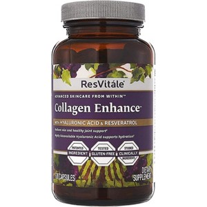 ResVitále Collagen Enhance - Beauty Supplement with Hyaluronic Acid & Resveratrol - 120 Capsules - 1 of 2