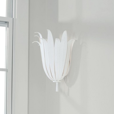 Eden Textured White Botanically Inspired Wall Sconce