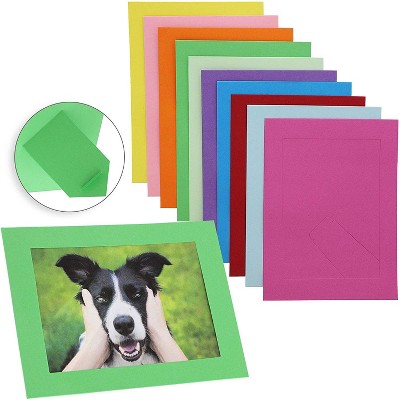 30-Pack Cardboard Photo Picture Frame Easel Holds 5x7 Photos, 10 Assorted Colors