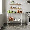 Flash Furniture Rawcliffe Stainless Steel 18  Gauge NSF Cert. Portable Prep and Work Table with 1.5" Backsplash, Undershelf and 2 Locking Casters - 2 of 4