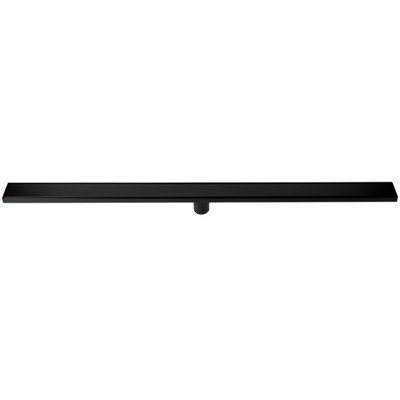 ALFI 47 Inches Black Matte Brushed Stainless Steel Linear Shower Drain with Solid Cover
