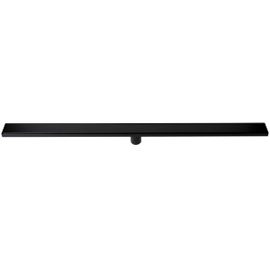 ALFI 47 Inches Black Matte Brushed Stainless Steel Linear Shower Drain with Solid Cover - 1 of 4