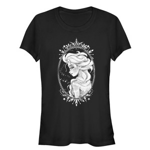 Juniors Womens Frozen Elsa Snow Queen Frame T-Shirt - 1 of 3