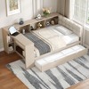 Whisen Wood Platform Bed with Storage Shelves, Drawers, Charging Station and Upholstered Headboard - 2 of 4