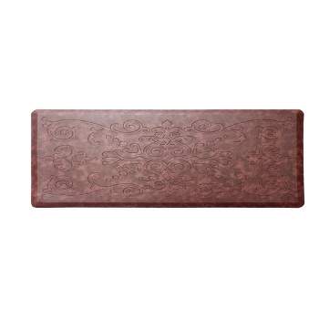J&v Textiles Medallion Embossed Anti-fatigue Stain-resistant Cushioned  Floor Mats (17 X 60 Burgundy) : Target