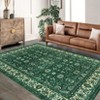 Floral Rug Washable Area Rugs, Non Slip Vintage Boho Stain Resistant Low Pile Carpets for Living Room Dining Room Bedroom Office Hallways Entryway - 4 of 4