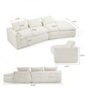 VASIP Modern Minimalist Modular Sectional Sofa ,Right-Facing Chaise Plush Cloud Upholstered with Deep Seats, for Living Room,White - 2 of 4