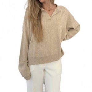 Women's Aiden V-neck Collared Pullover Sweater - Things Between - 1 of 4