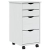 Rolling Cabinet Honey Brown Solid Pine Wood, Engineered Wood, PlasticvidaXL - 2 of 4