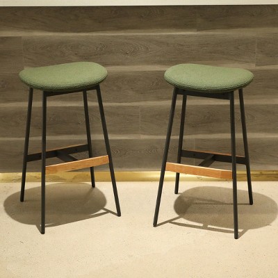 HDZNVF Set of 2 Modern Bar Stools Comfortable and Stylish Counter Height and Bar Height Bar Stools, Green