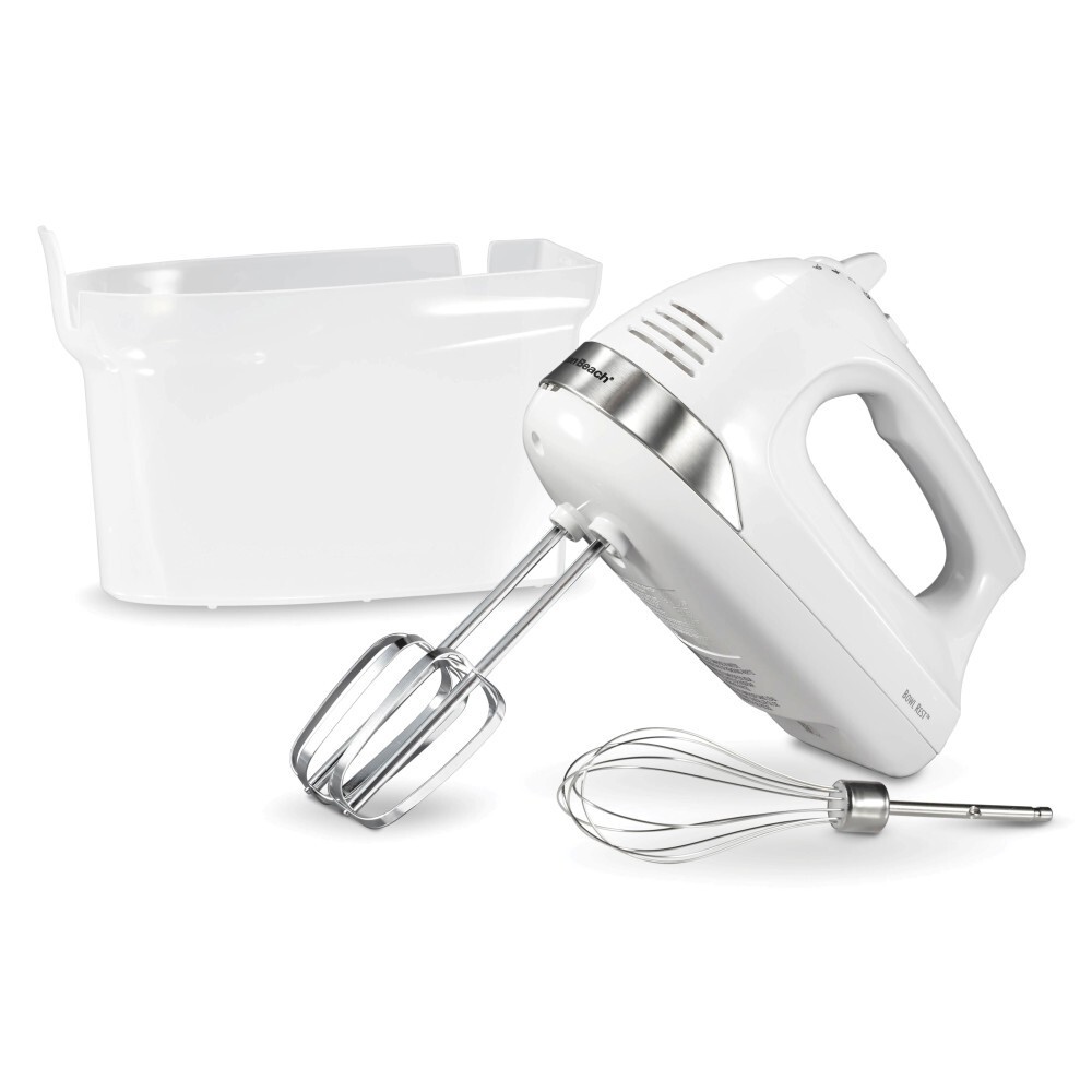 Hamilton Beach 6 Speed Hand Mixer Snap-On Case White 62629