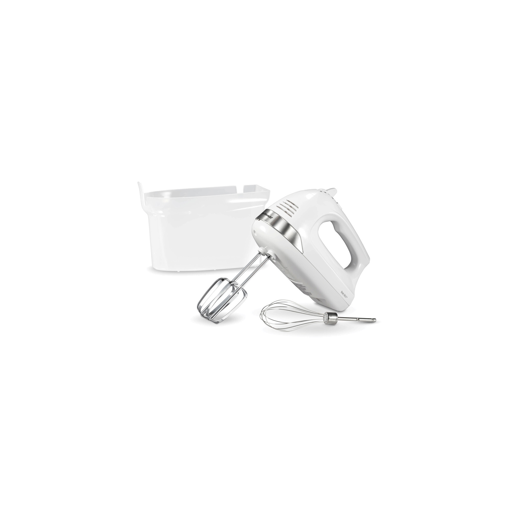 Hamilton Beach 6 Speed Hand Mixer Snap-On Case White 62629: Handheld Mixer for Kitchen, 275W, Dishwasher-Safe Parts
