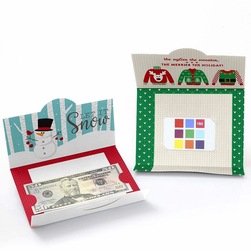 Big Dot of Happiness Assorted Holiday Cards - Christmas Money and Gift Card Holders - Set of 8, 6 of 9
