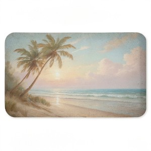 Stupell Industries Sunset View Beach Palms Printed Anti-Fatigue Floor Mat, design by Kim Allen, 30"x18" - 1 of 4