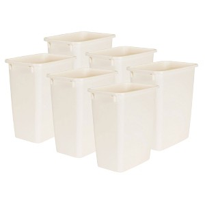 Rubbermaid 21 Quart Traditional Kitchen, Bathroom, and Office Wastebasket Trash Can, Bisque (3 Pack) - 1 of 4