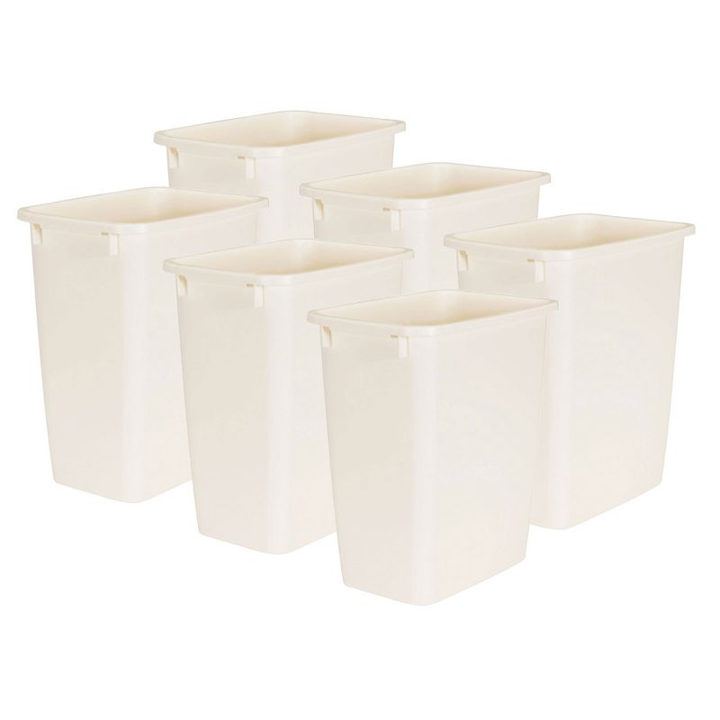 Rubbermaid 21 Quart Traditional Kitchen, Bathroom, and Office Wastebasket Trash Can, Bisque (3 Pack), 1 of 6