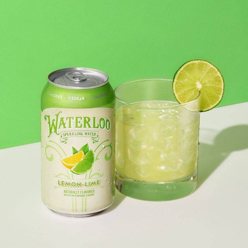 Waterloo Lemon-Lime Sparkling Water - 8pk/12 fl oz Cans, 5 of 7
