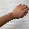 Bracelets for Women 14K Gold Silver Plated Ring Bracelet Hand Chain Dainty Evil Eye Heart Clover Daisy Cubic Zirconia - 3 of 4