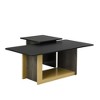 ACEPANO Set of 2 Modern Small Square Coffee End Table with Spacious Top-Black - 3 of 4