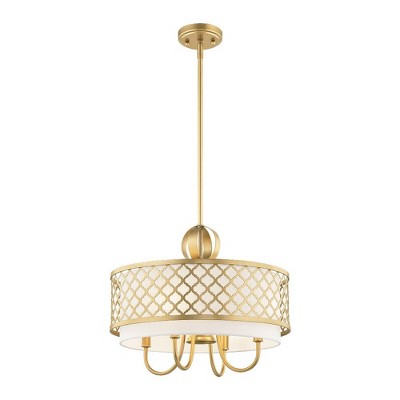 Soft Gold 5-Light Indoor/Outdoor Drum Chandelier