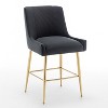 SEYNAR Modern Velvet 39'' H Metal Leg Counter or Bar Stools Set of 4 - 4 of 4