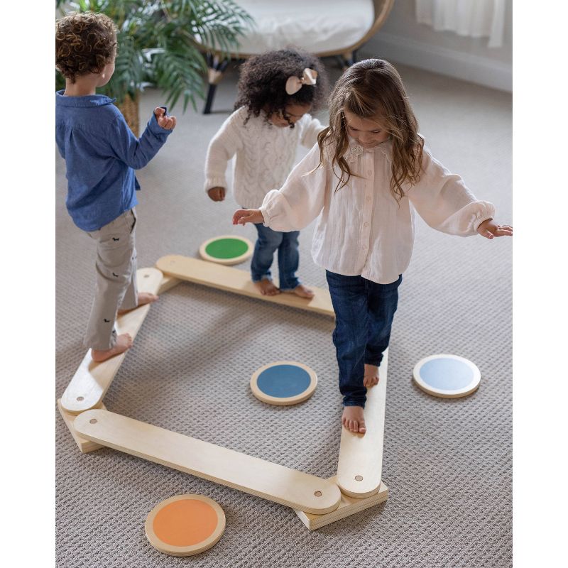 Little Partners Learn &#39;N Balance Set with 4 Stepping Stones - Natural, 4 of 10