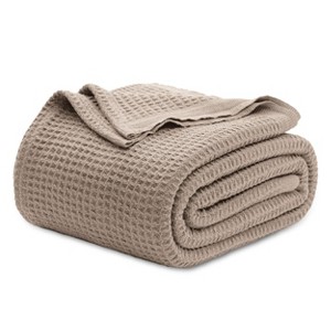 Bedsure | Waffle Weave 100% Cotton Solid Blanket For All Season, Breathable and Soft, Waffle Weave Blanket for Summer Spring, Bed Blanket, Best Gift - 1 of 4