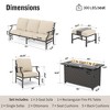 Captiva Designs 6pc Metal Patio Outdoor Conversation Fire Pit Set with Grid-back Armchairs and Ottomans for Garden, Poolside, Backyard - 2 of 4
