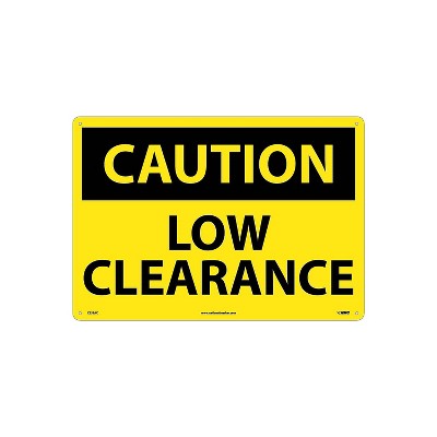 National Marker Low Clearance 14X20 .040 Aluminum Caution Sign C552AC