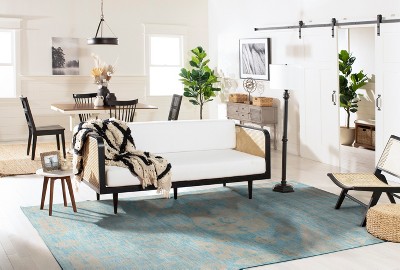 Kenya Blue Hand-Knotted Wool 6&#039; x 9&#039; Area Rug