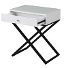 NicBex Modern Nightstand with X-Shaped Metal Legs Minimalist Bedside Table with Single Drawer End Table for Bedroom, Living Room - 4 of 4
