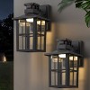 C Cattleya 2 Pack Matte Black Motion Sensor Integrated LED Outdoor Wall Lights - 2 of 4