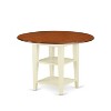 HomeStock 3 Piece Sudbury Set With One Round Dinette Table And Two Dinette Chairs With Wood Seat In A Beautiful Buttermilk and Cherry Finish - 2 of 3