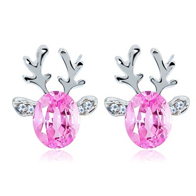 Reindeer Stud Earrings for Women Cz Christmas Ginger Lyne Collection