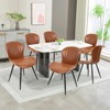 CLIHOME 2 Pieces Armless Dining Chairs, Modern Leather Upholstered Chairs with Comfy Backrest and Sturdy Metal Legs 20" Height - 4 of 4